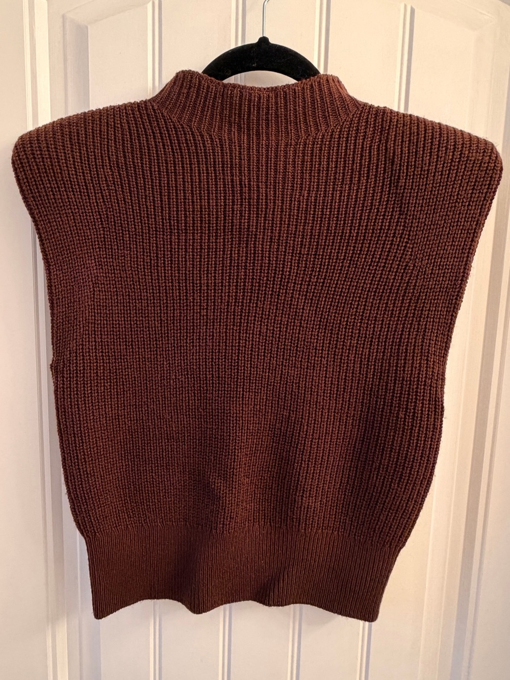 Babaton Brown Ribbed Turtleneck Sweater Vest